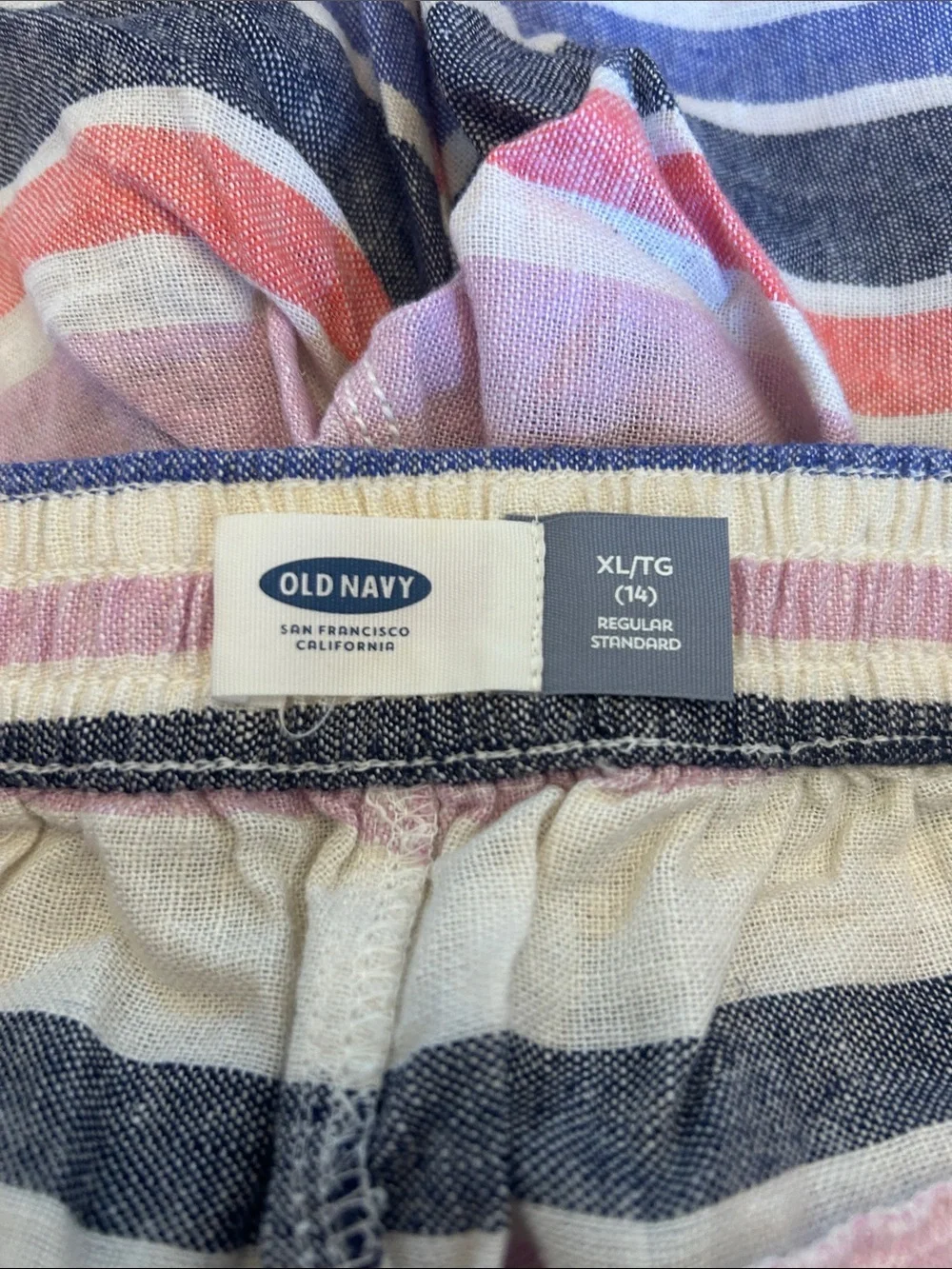 Old Navy Kids Striped Mid-Length Drawstring Shorts - Multicolor Size XL NWT